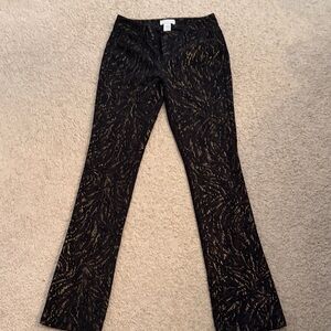 Cache Black and Gold Flare Pants